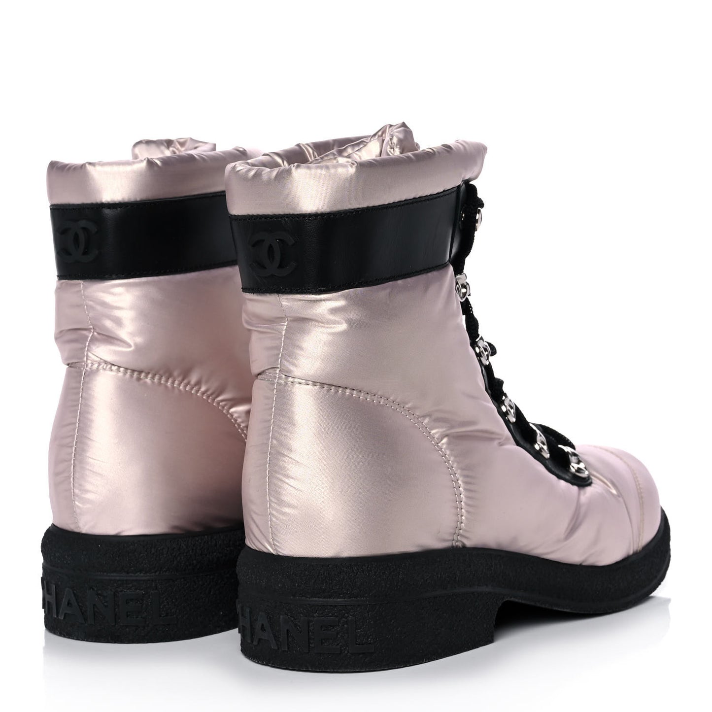 Nylon Calfskin Womens Coco Neige Short Boots 36 Pink Black