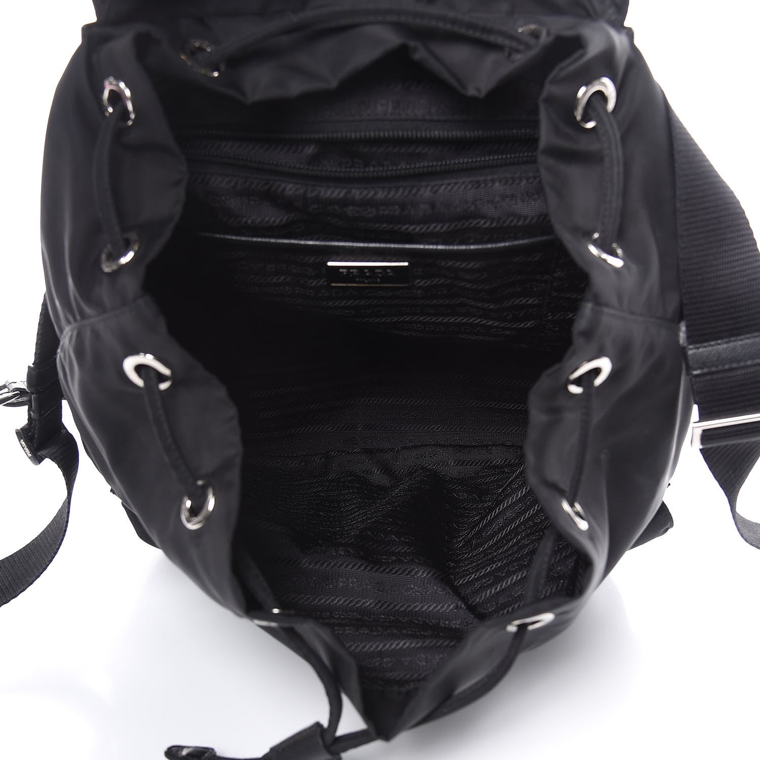 Prada Nylon Vela Saffiano Backpack Black 5 of 10
