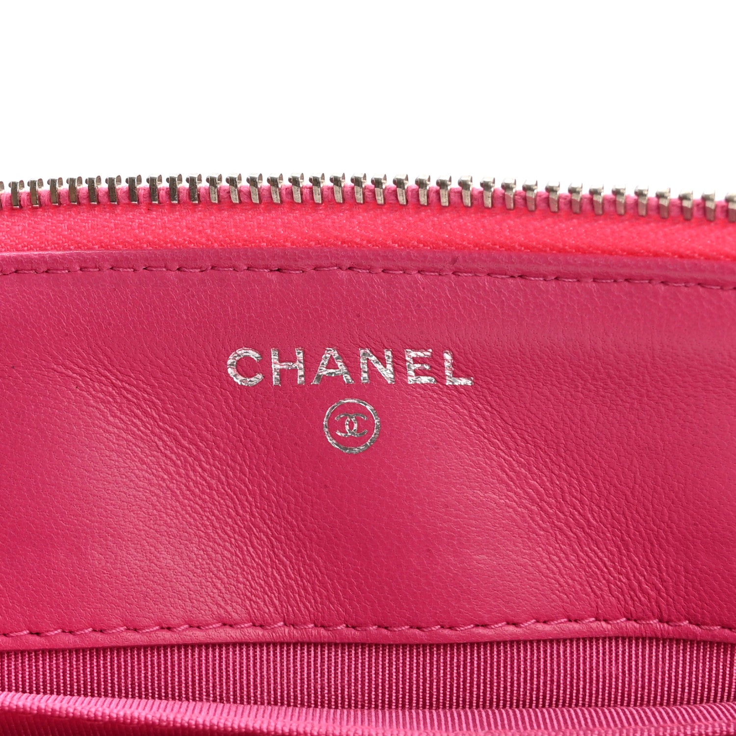 Chanel Lambskin Quilted Enamel Zipped Clutch Pink 6 of 14