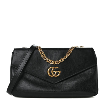 Gucci Calfskin Diagonal GG Medium Thiara Double Envelope Shoulder Bag Emerald Green Black 1 of 11
