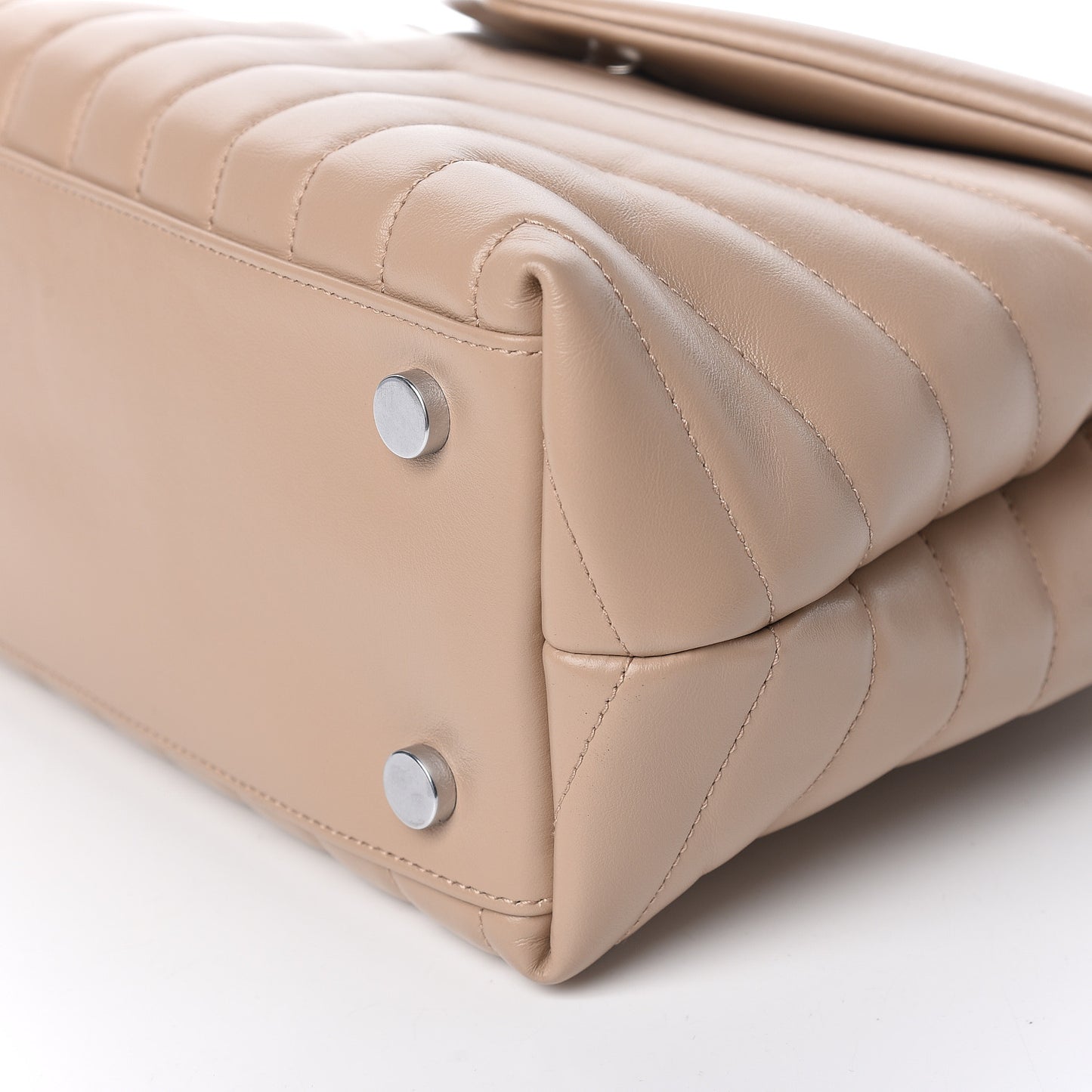 Calfskin Y Quilted Monogram Medium Loulou Satchel Dark Beige