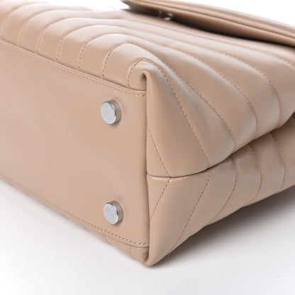 Saint Laurent Calfskin Y Quilted Monogram Medium Loulou Satchel Dark Beige 7 of 10