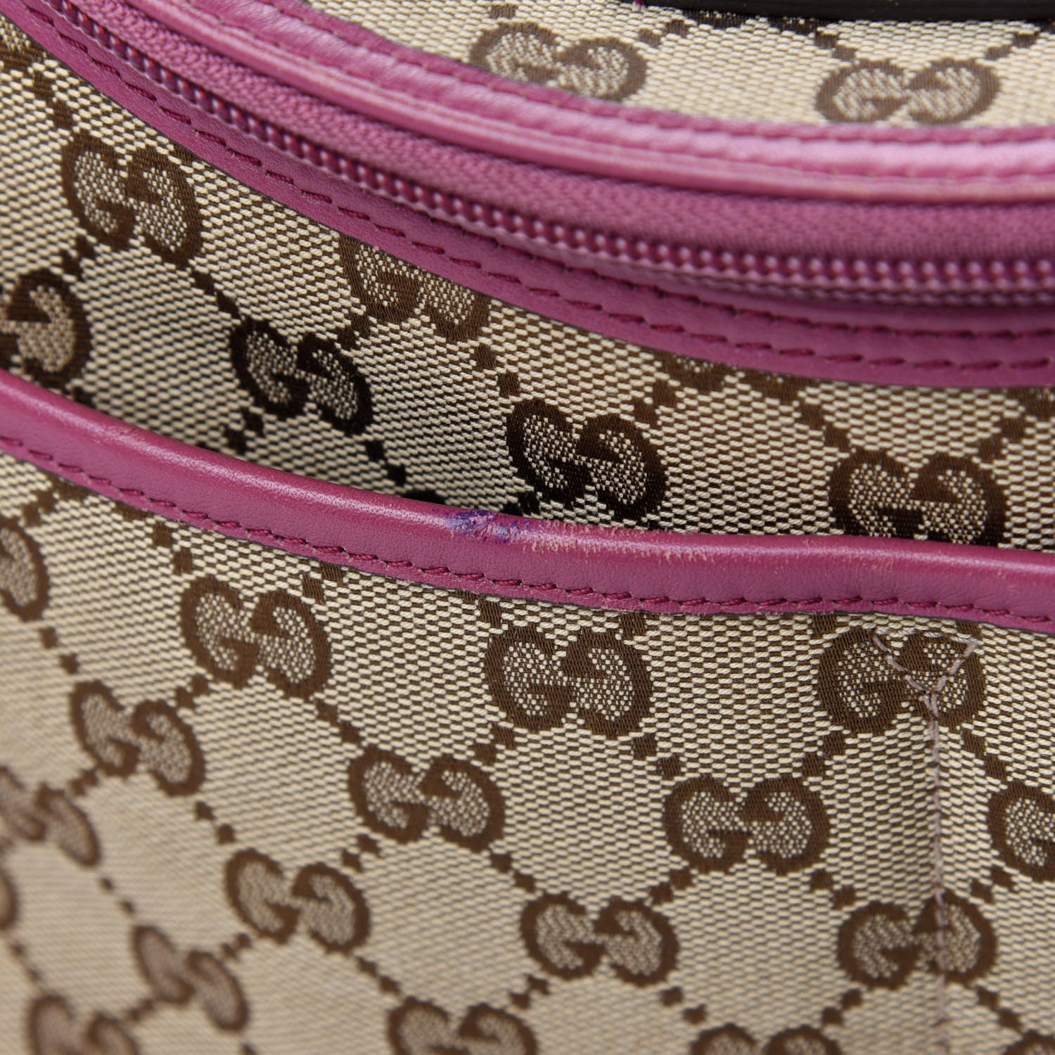 Gucci Monogram Margaux Calfskin Large Diaper Bag Beige Ebony Peonia Flower 12 of 13