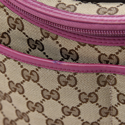 Gucci Monogram Margaux Calfskin Large Diaper Bag Beige Ebony Peonia Flower 12 of 13