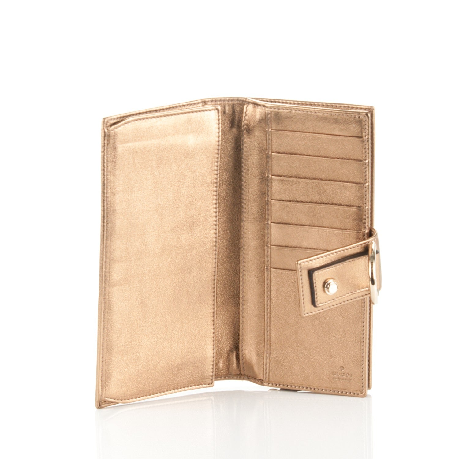 Gucci Satin Monogram Abbey Continental Wallet Bronze 5 of 7