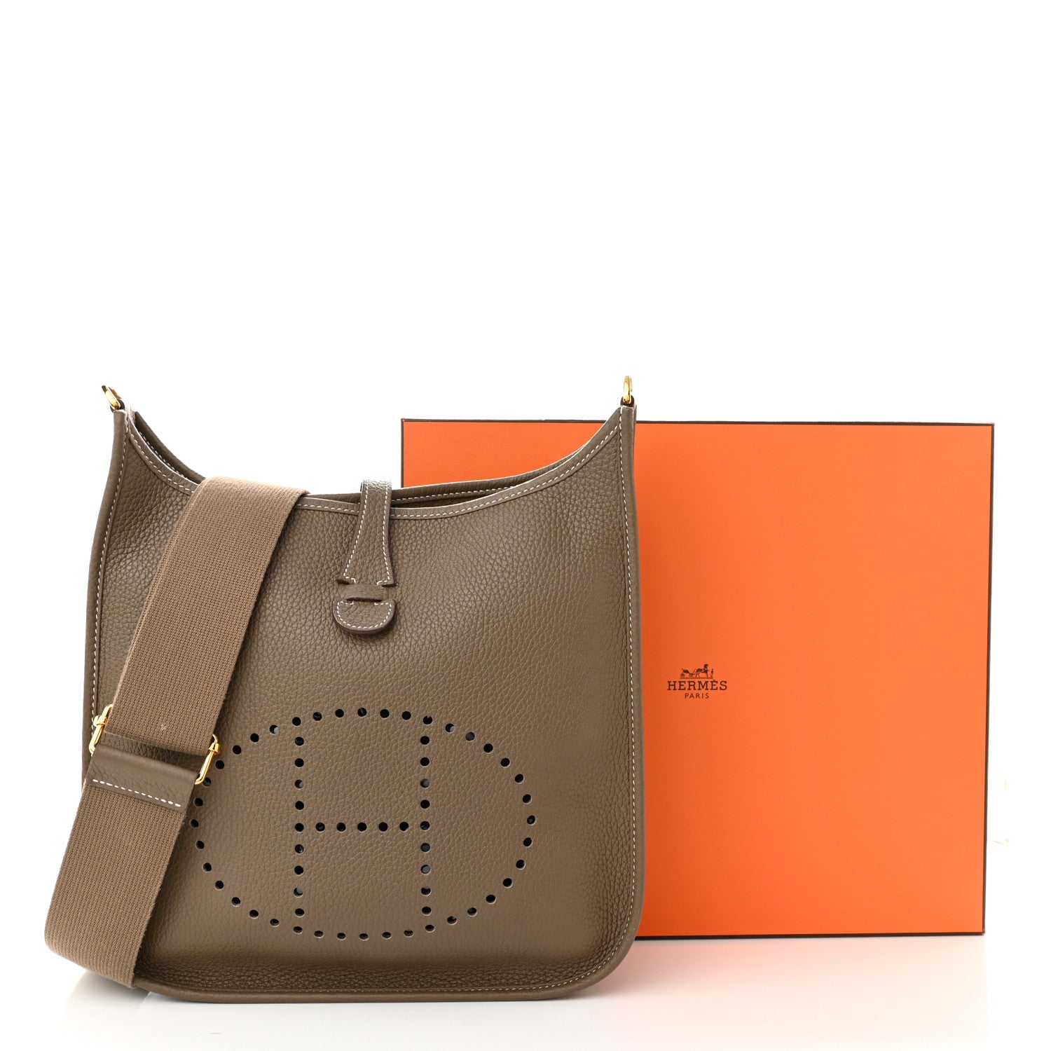 Hermes Taurillon Clemence Evelyne III PM Etoupe 12 of 12