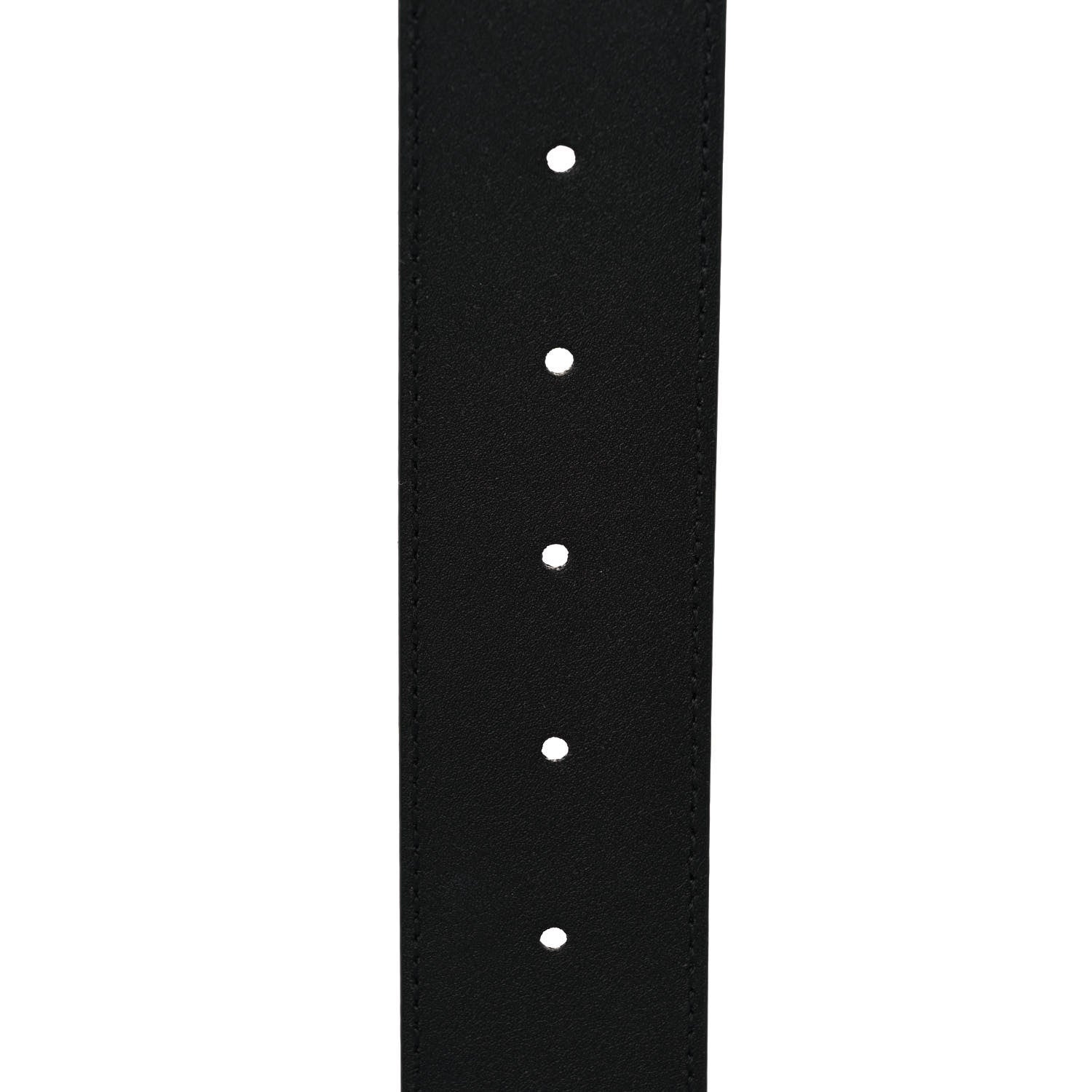 Gucci Azalea Calfskin Enamel Monochrome Double G 40mm Belt 85 34 Black 4 of 5