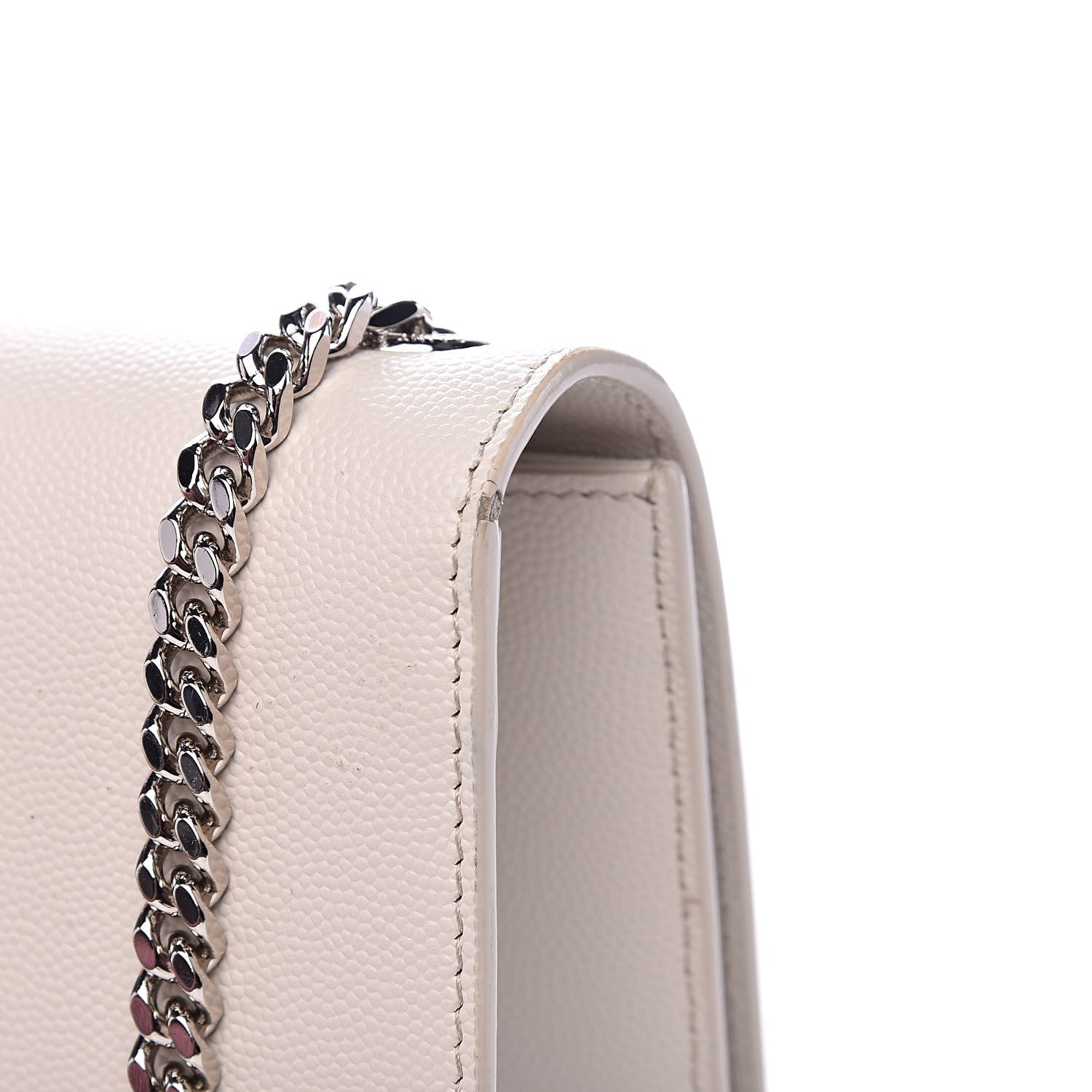 Saint Laurent Grain De Poudre Medium Classic Monogram Kate Satchel Icy White 13 of 15