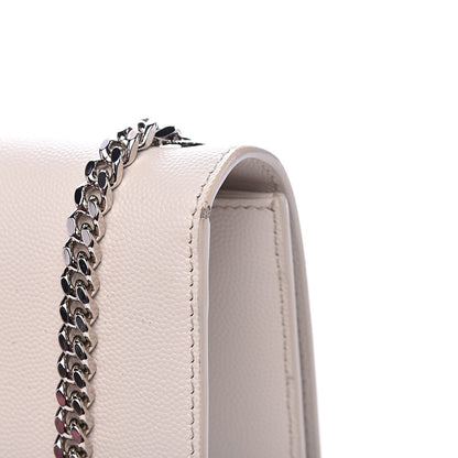 Saint Laurent Grain De Poudre Medium Classic Monogram Kate Satchel Icy White 13 of 15