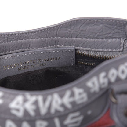 Balenciaga Agneau Classic Hardware Graffiti Mini City Grey 11 of 12