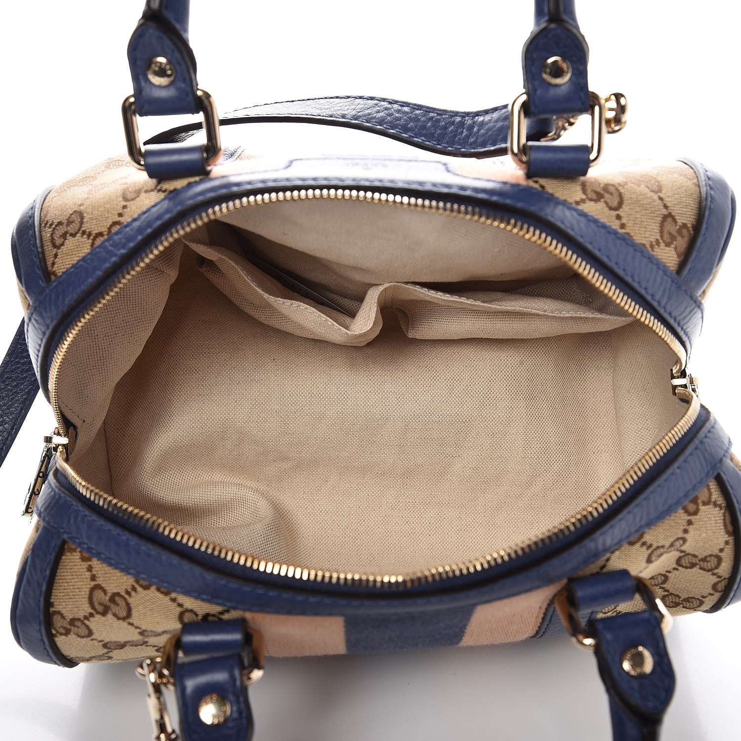 Gucci Monogram Vintage Web Small Boston Blue 5 of 8