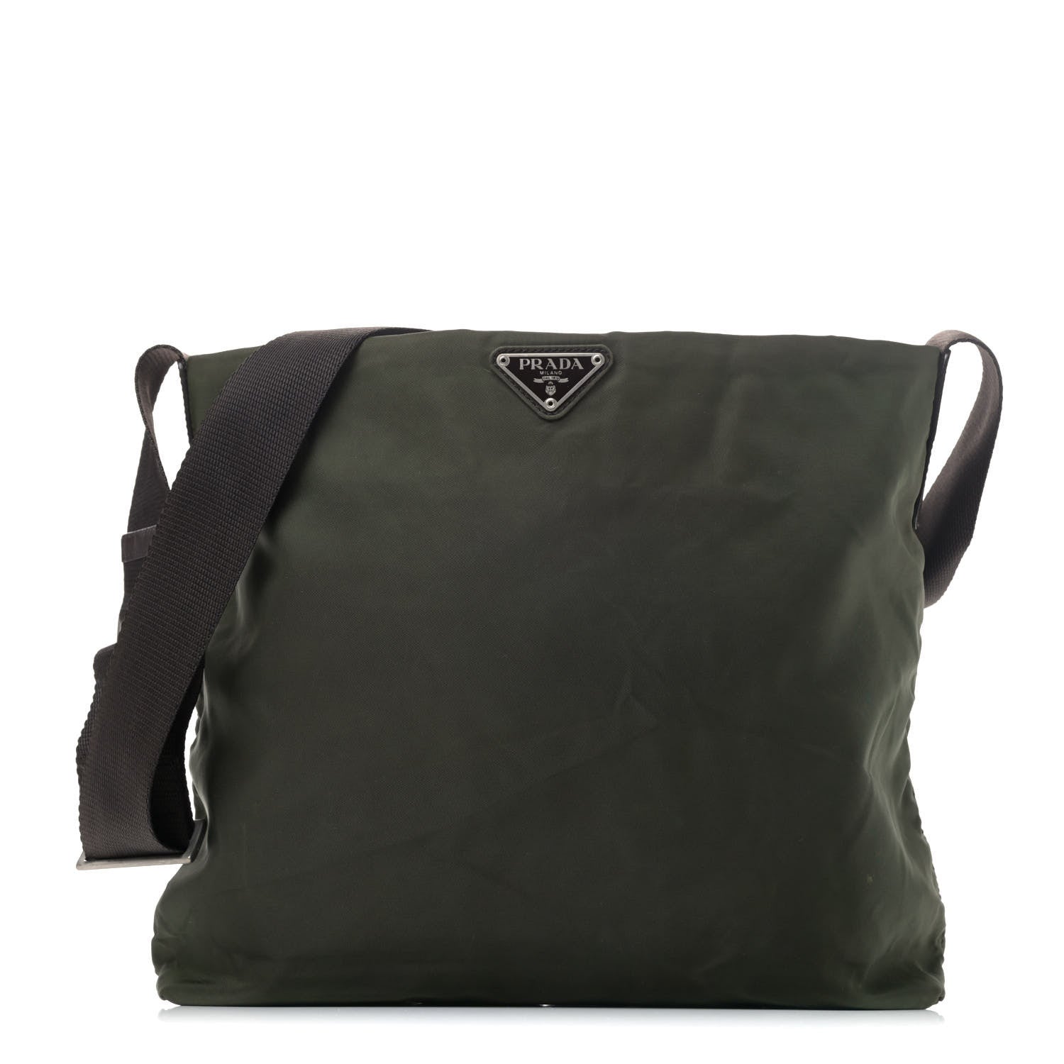 Prada Nylon Vela Flat Messenger Bag Mimetico 1 of 4