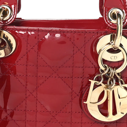 Christian Dior Patent Cannage Mini Lady Dior Red 8 of 10