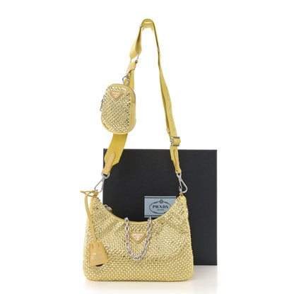 Prada Satin Crystal Re-Edition 2005 Shoulder Bag Ananas 11 of 11