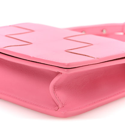 Bottega Veneta Lambskin Maxi Intrecciato Mini Cassette Crossbody Bag Pink 9 of 9