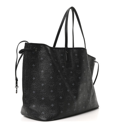 MCM Visetos Large Liz Reversible Shopper Tote Black 3 of 15