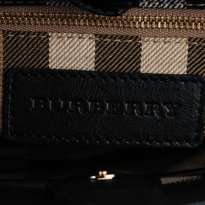 Burberry Calfskin House Check Small Banner Tote Black 6 of 8