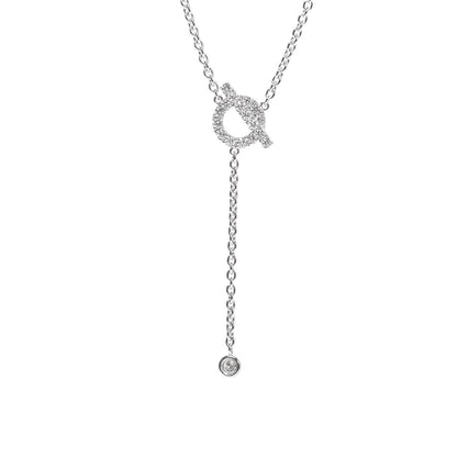 Hermes 18K White Gold Diamond Finesse Lariat Necklace 4 of 5