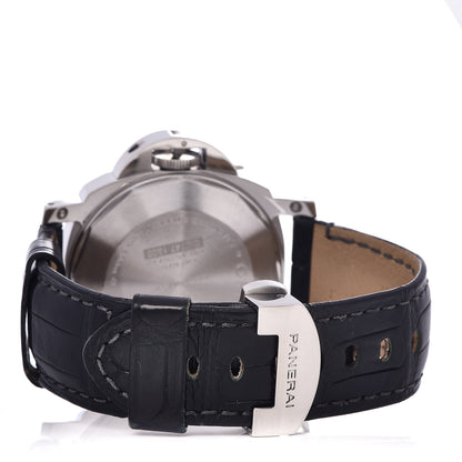 Panerai Stainless Steel Alligator 44mm Luminor 3 Day Power Reserve Automatic Watch Black PAM01090 4 of 7