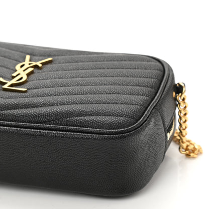 Saint Laurent Grain De Poudre Matelasse Monogram Mini Lou Camera Bag Black 8 of 8