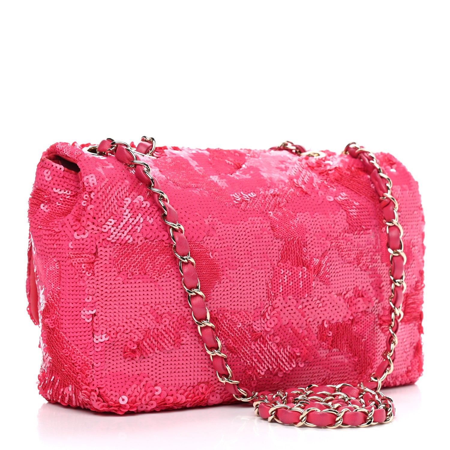 Chanel Sequin Medium Single Flap Pink 3 of 9