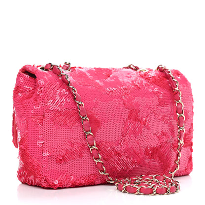 Chanel Sequin Medium Single Flap Pink 3 of 9