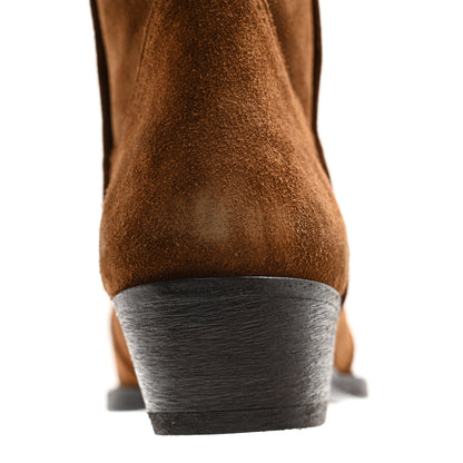 Saint Laurent Suede Houston Cowboy Boots 35 Brown 9 of 13