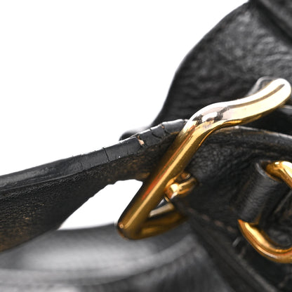 Prada Vitello Daino Zippered Messenger Hobo Black 18 of 18