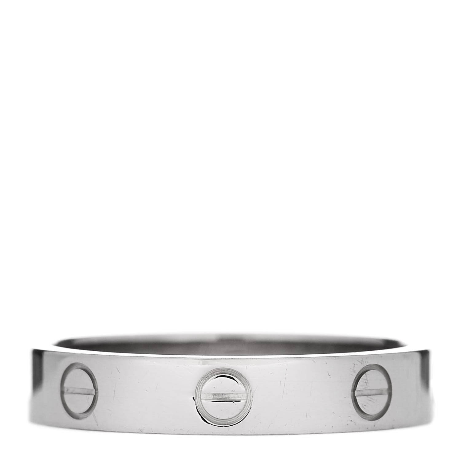 Cartier 18K White Gold 3.5mm LOVE Wedding Band Ring 58 8.25 3 of 5