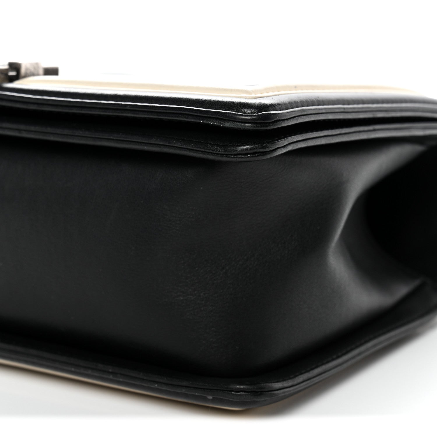 Chanel Calfskin Pleated Medium Boy In Rome Flap Black White 10 of 11