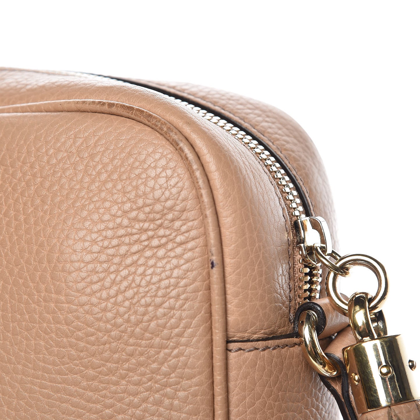 Pebbled Calfskin Small Soho Disco Bag Camelia