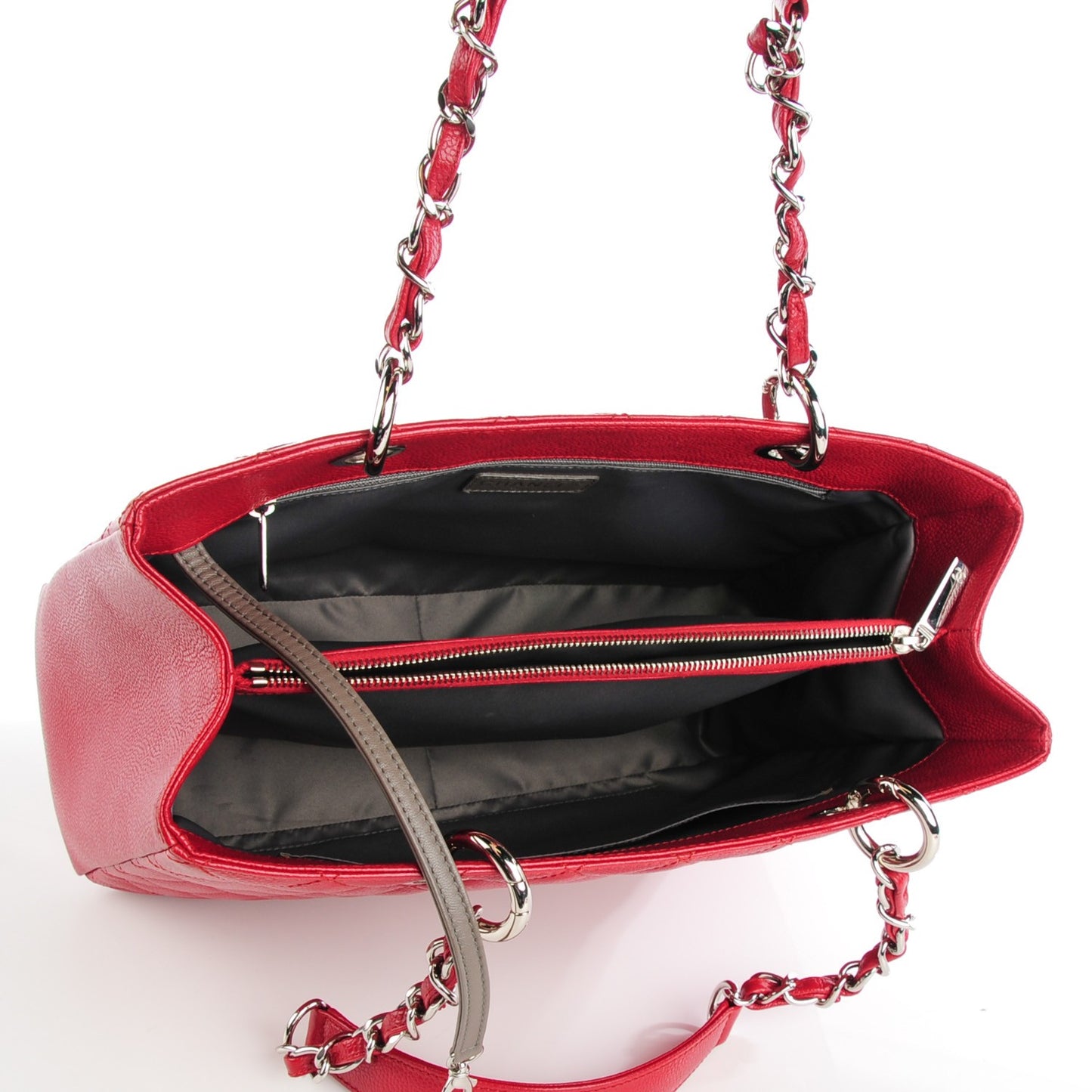 Caviar Quilted Grand Shopping Tote GST Red