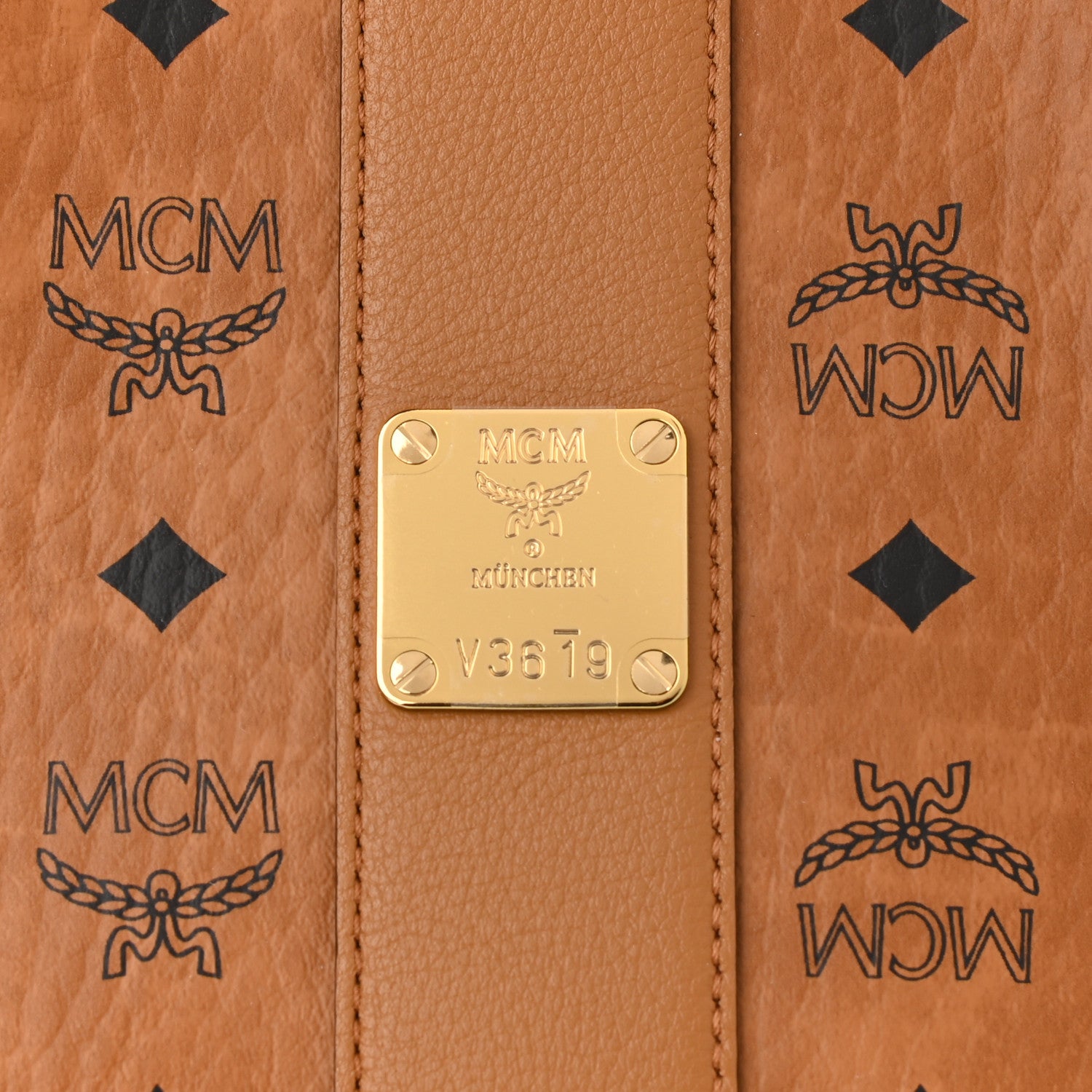 MCM Visetos Medium Liz Reversible Shopper Tote Cognac 10 of 16