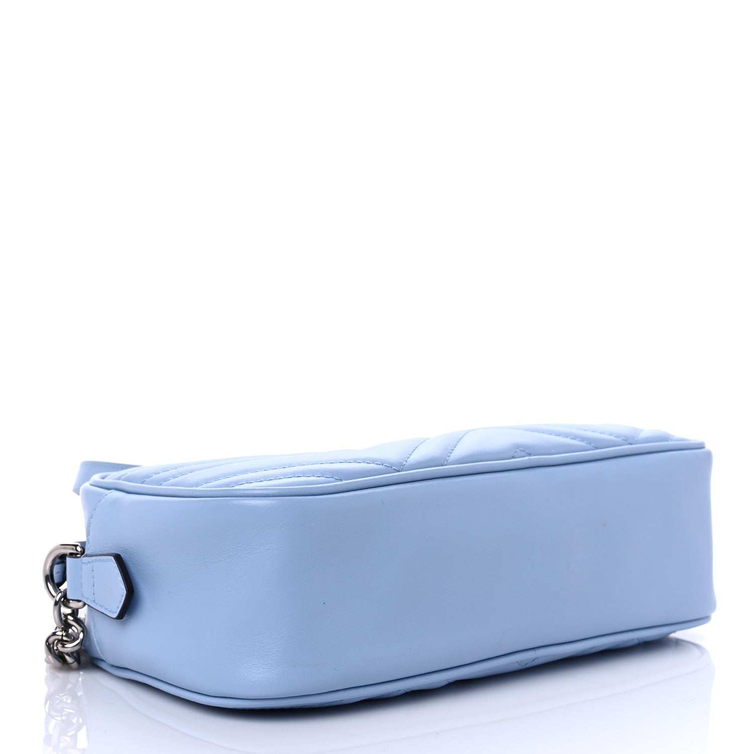 Gucci Calfskin Matelasse Small GG Marmont Chain Shoulder Bag Porcelain Light Blue 4 of 12
