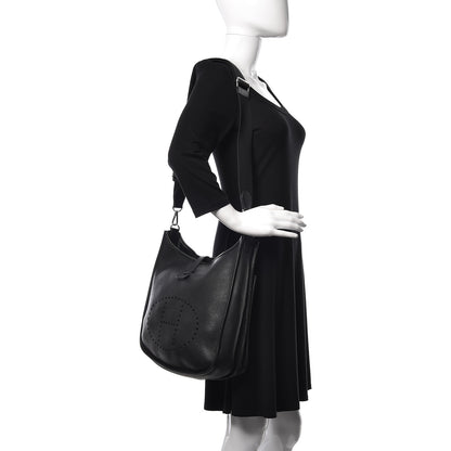 Hermes Taurillon Clemence Evelyne III GM Black 2 of 12