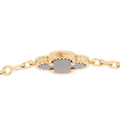 Van Cleef & Arpels 18K Yellow Gold Black Onyx 10 Motifs Vintage Alhambra Necklace 4 of 6