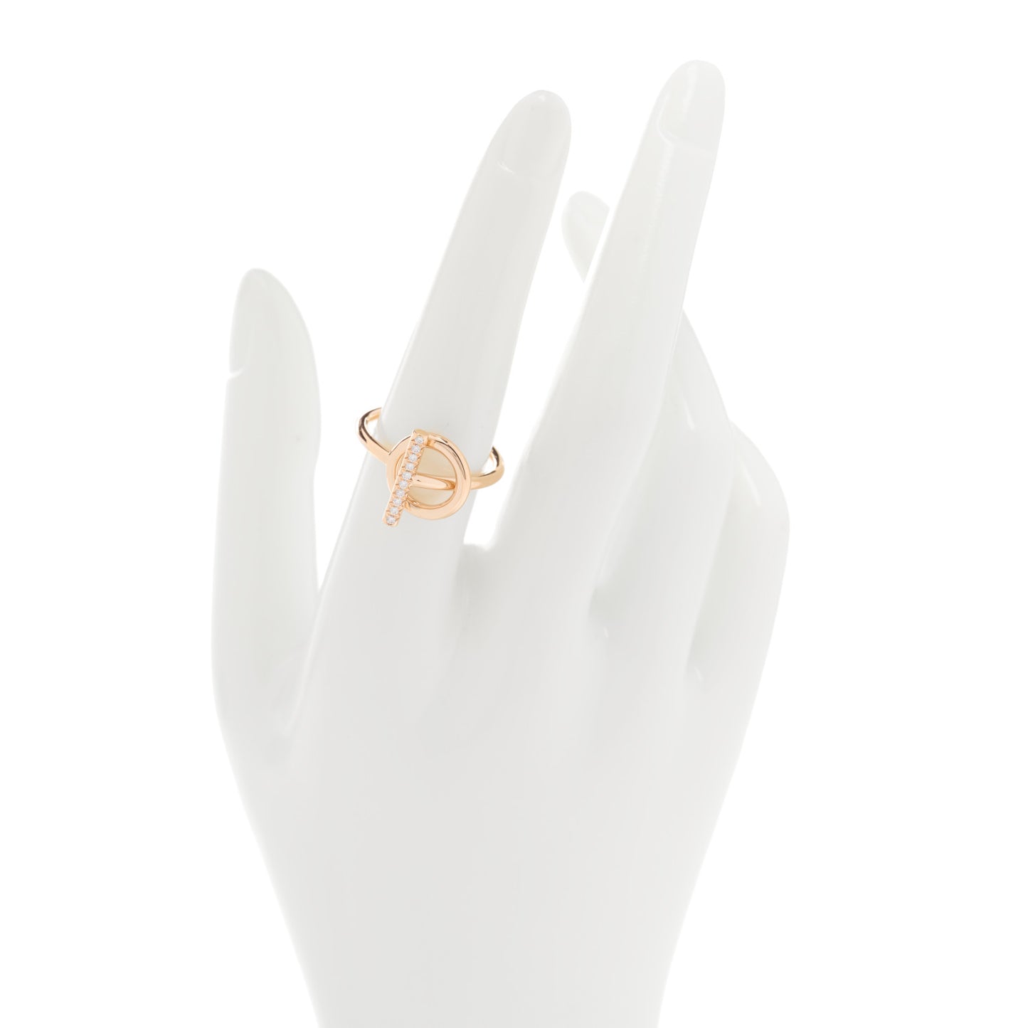 18K Rose Gold Diamond PM Echappee Ring 54 6.75