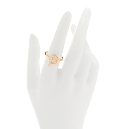 Hermes 18K Rose Gold Diamond PM Echappee Ring 54 6.75 2 of 6