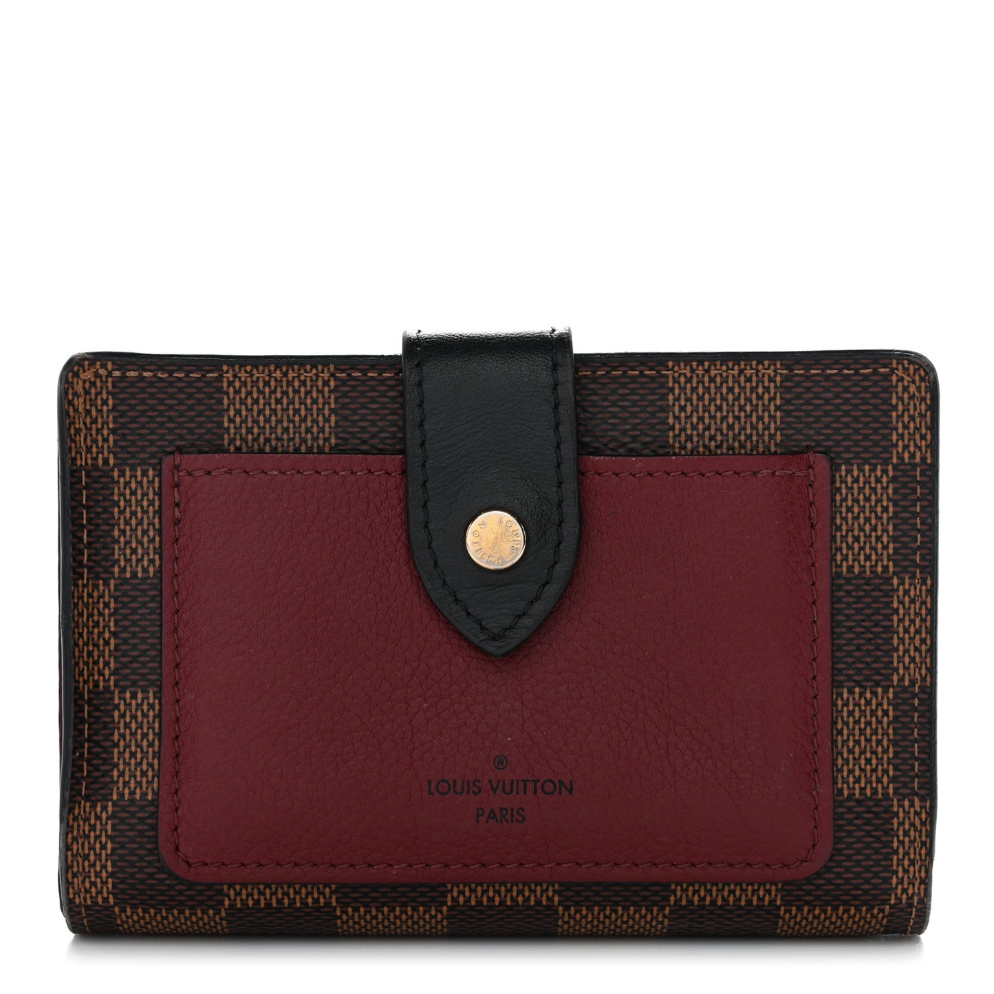 Damier Ebene Juliette Wallet Bordeaux Black