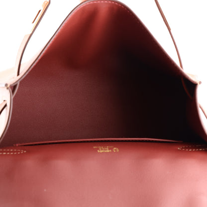 Hermes Swift Horseshoe Kelly Pochette Clutch Gold Rouge H 7 of 11