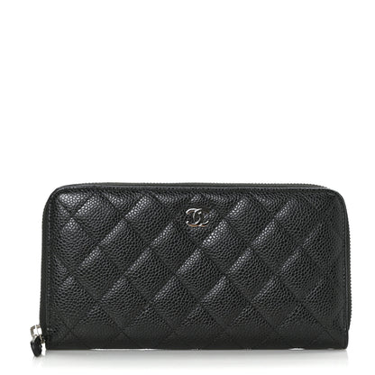 Chanel Caviar Quilted Large Gusset Zip Around Wallet Black 1 of 9