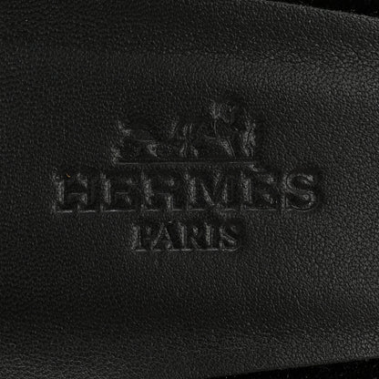 Hermes Velvet Nappa Oasis Sandals 39  39 Argent Vieilli 8 of 9