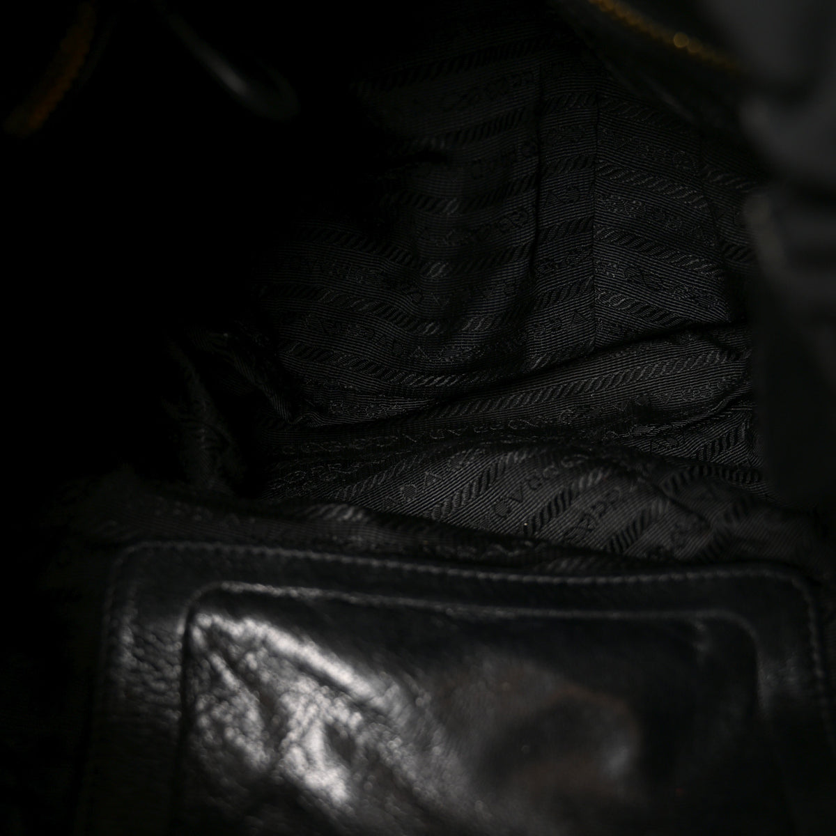 Prada Tessuto Nylon Jacquard Logo Tote Nero Black 5 of 9