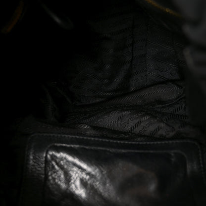 Prada Tessuto Nylon Jacquard Logo Tote Nero Black 5 of 9