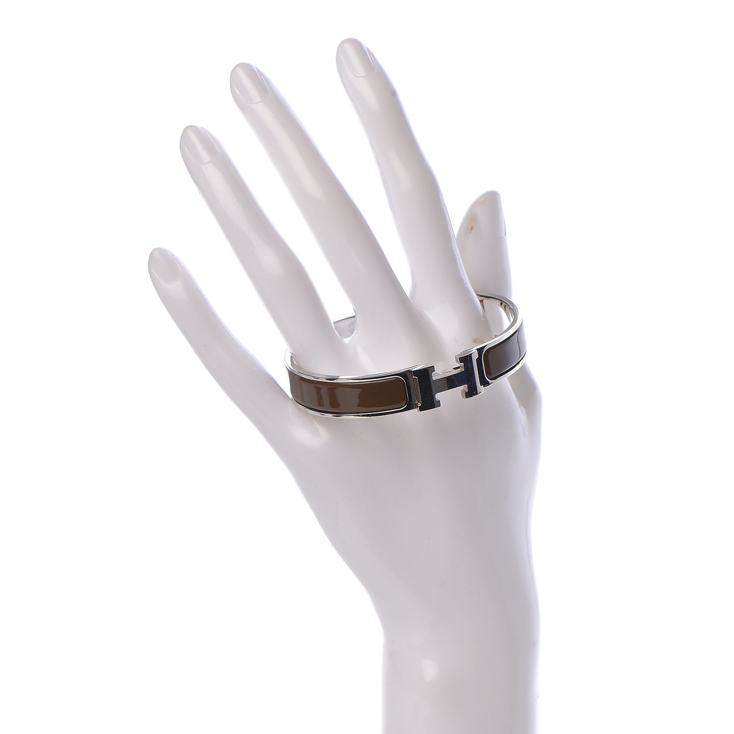 Enamel Narrow Clic Clac H Bracelet PM Cachou
