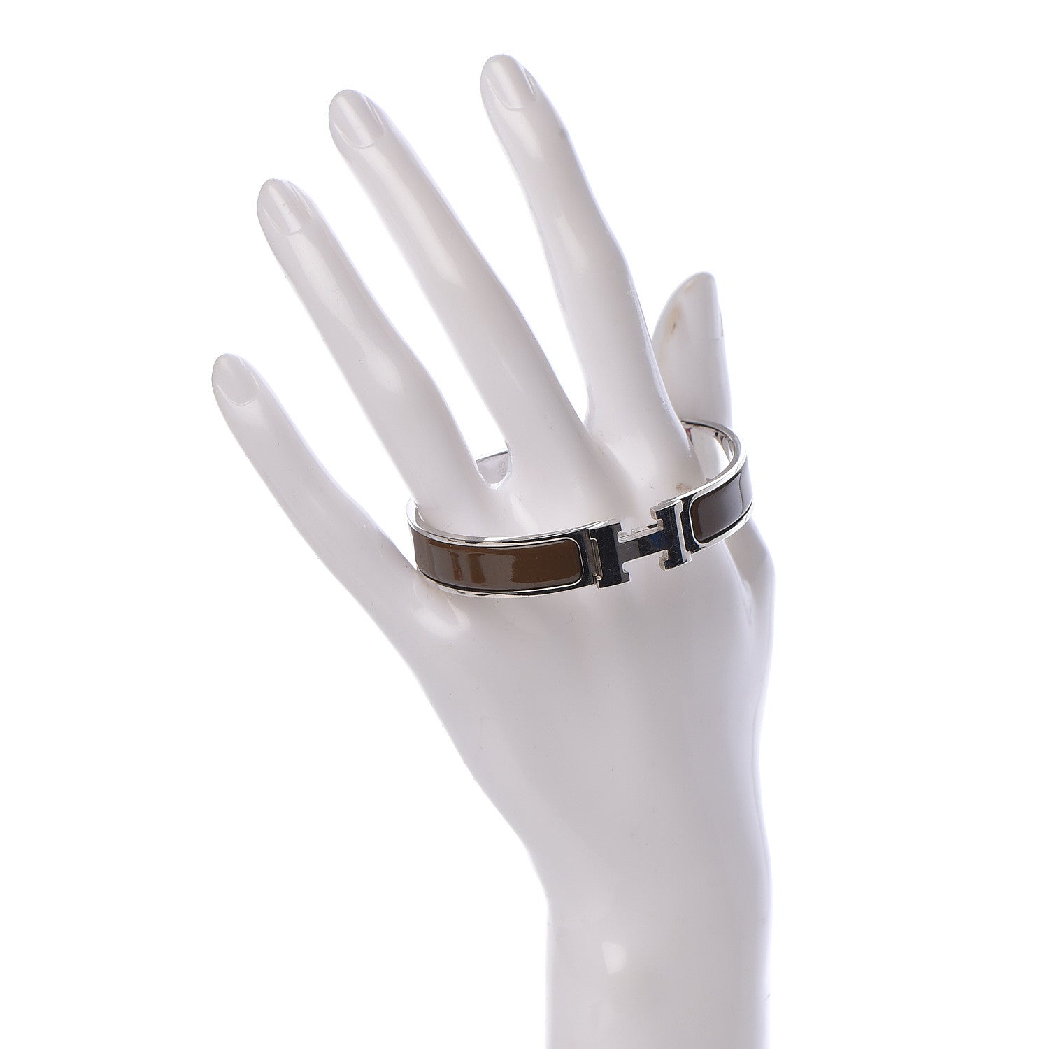 Hermes Enamel Narrow Clic Clac H Bracelet PM Cachou 2 of 6