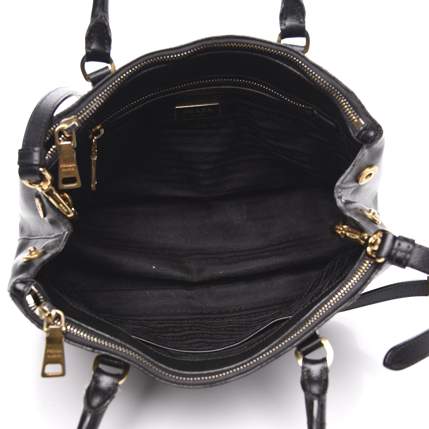 Saffiano Small Galleria Double Zip Tote Black