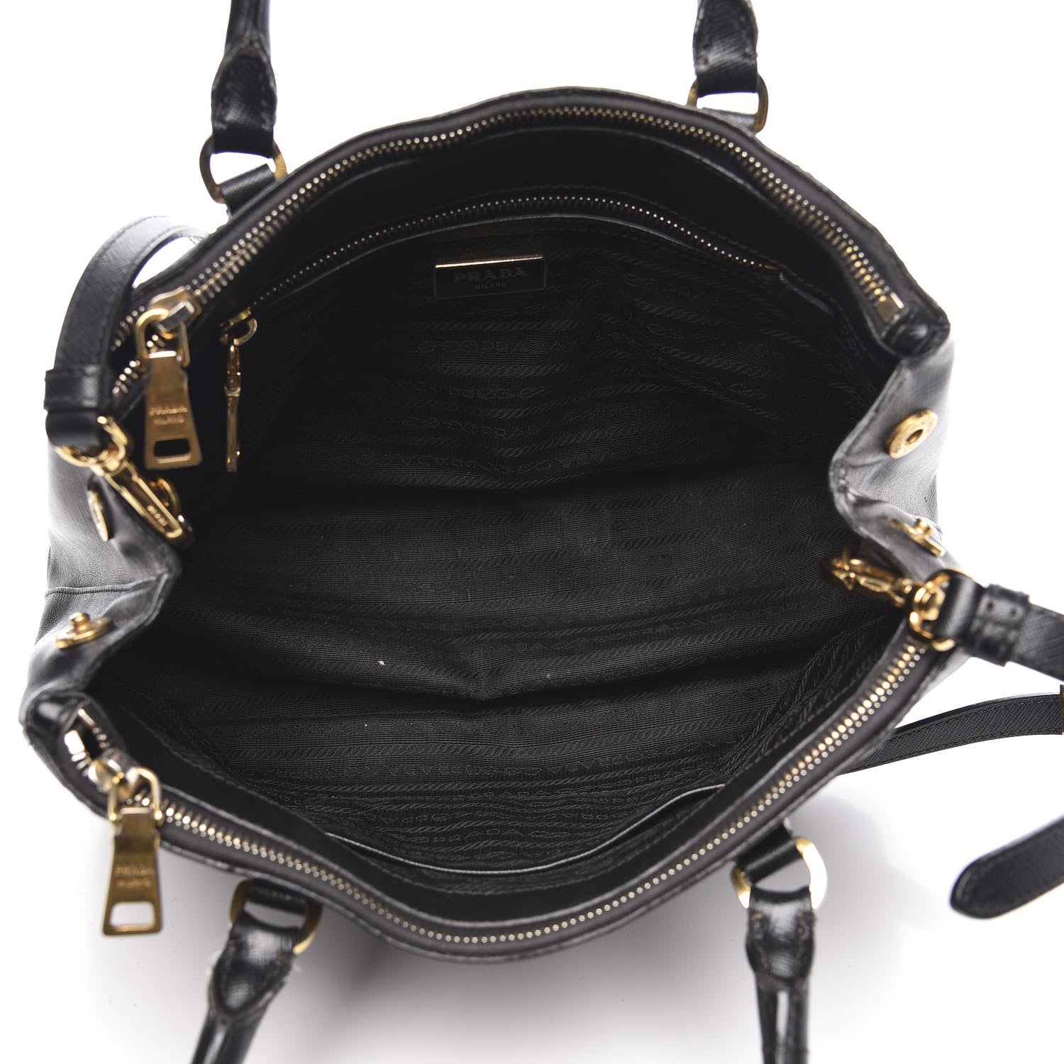 Prada Saffiano Small Galleria Double Zip Tote Black 5 of 13