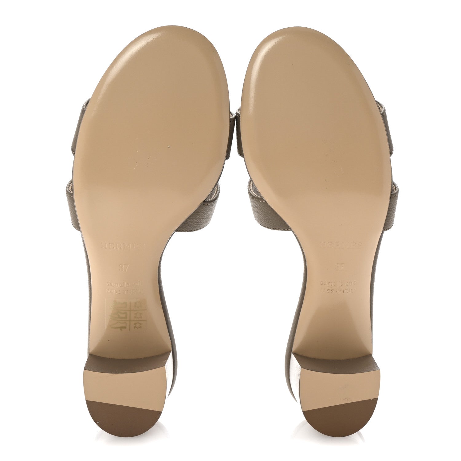 Hermes Epsom Oasis Sandals 37 Etoupe 6 of 10
