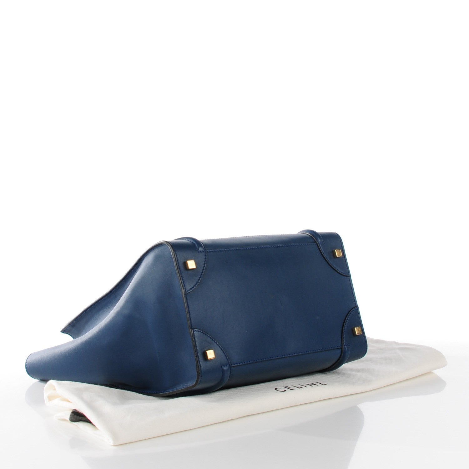Celine Smooth Calfskin Mini Bi Color Luggage Ocean Blue 5 of 10